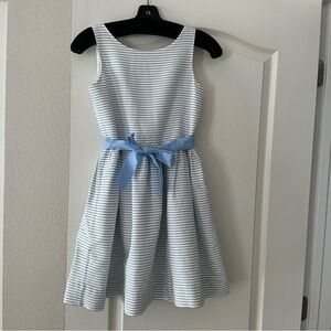 Polo by Ralph Lauren White and Blue Striped Kids Dress